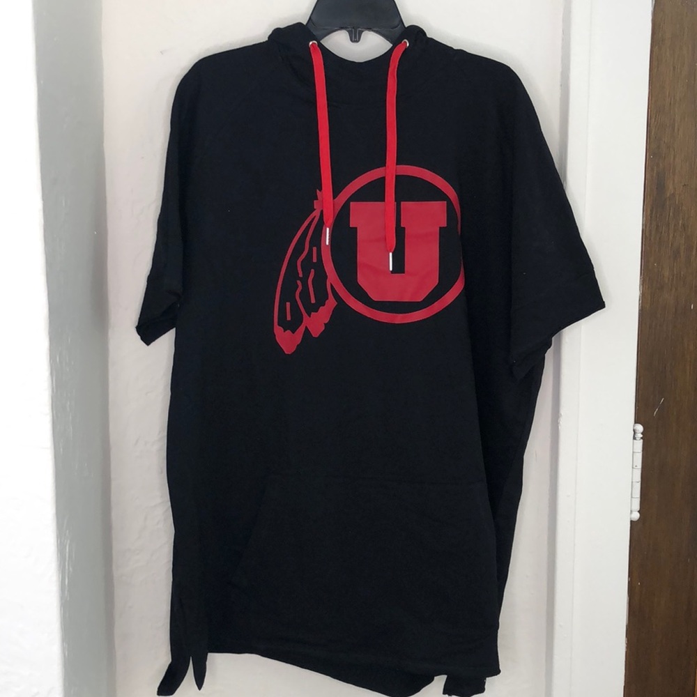 University of Utah Short Sleeve Black Hoodie Men's 3XL